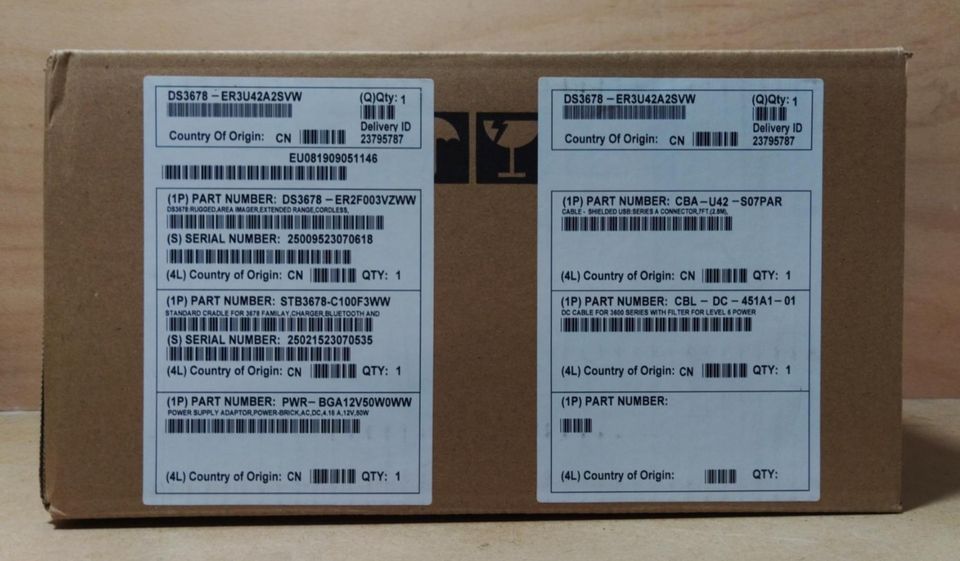 Zebra DS3678-ER3U42A2SVW Scanner DS3678-ER + Cradle STB3678 Schutz IP65/67