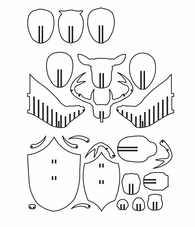 Deer Head 3D DXF File