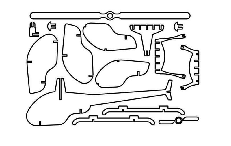 Helicopter 3D DXF File