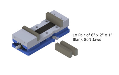6" x 2" x 1" Vice Machinable Aluminium Soft Jaw Blanks