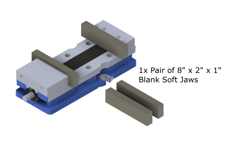 8" x 2" x 1" Vice Machinable Aluminium Soft Jaw Blanks