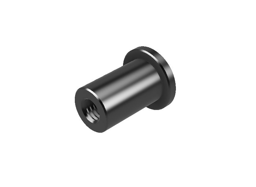 M6 X 20MM Weld In On EN8 Steel Female Threaded Fitting Top Hat Bush