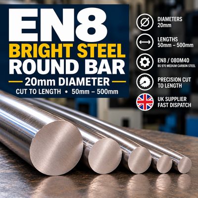20mm EN8 Bright Round Steel Bar