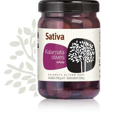 "Elies Kalamon - Oloklires", Whole Kalamata Olives in Brine - "Sativa Olive Culture"
Drained Weight: 500g Net Weight: 780g