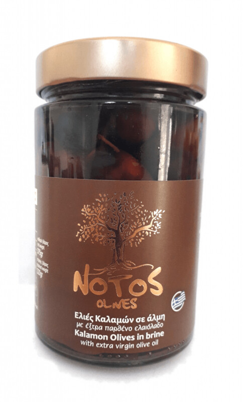 "Kalamon" Olives in Cretan Extra Virgin Olive Oil - 375g - NOTOS