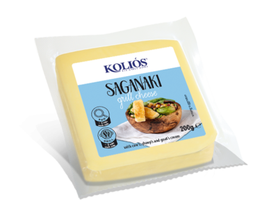 "Saganaki", gelber halbharter Käse für Grill & Pfane - "Kolios", 2x100g