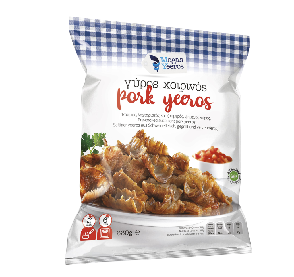 Pork Gyros - pre-cooked - 1kg - MEGAS YEEROS