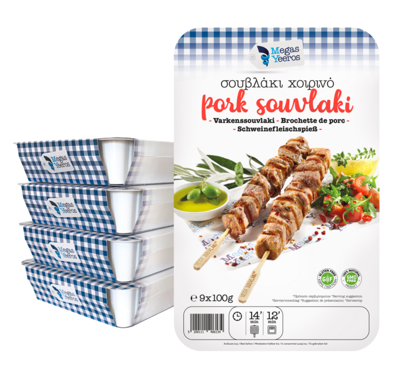 Pork Souvlaki - 900g - (9x 100g) - MEGAS YEEROS