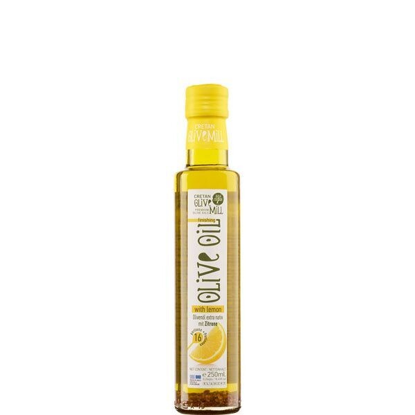 Extra virgin olive oil, naturally flavored with lemon (250 ml) - "Cretan Mill"