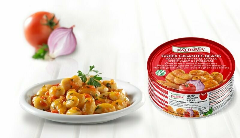 Gekochte Riesenbohnen (Butterbohnen) in Tomatensauce - "Gigantes se Saltsa Tomatas", "Palirria" - 280g
