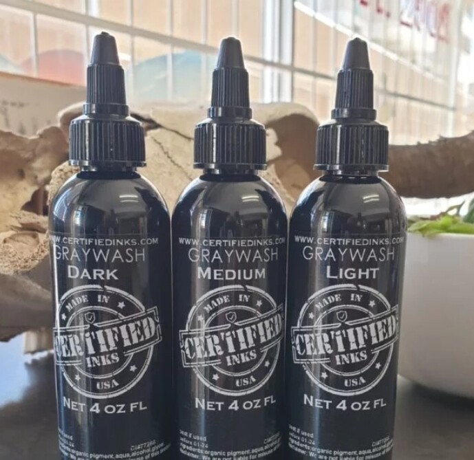 Certified Tattoo Ink 3 Stage Gray Wash