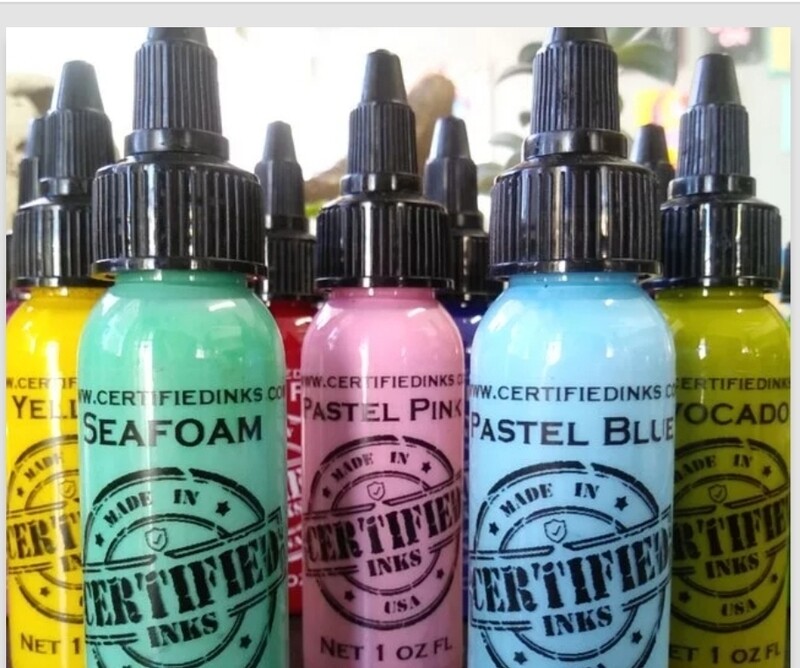Certified Tattoo Ink 1oz Colours