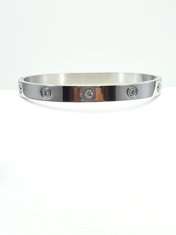 Bangle, Stainlees steel, Zirconias