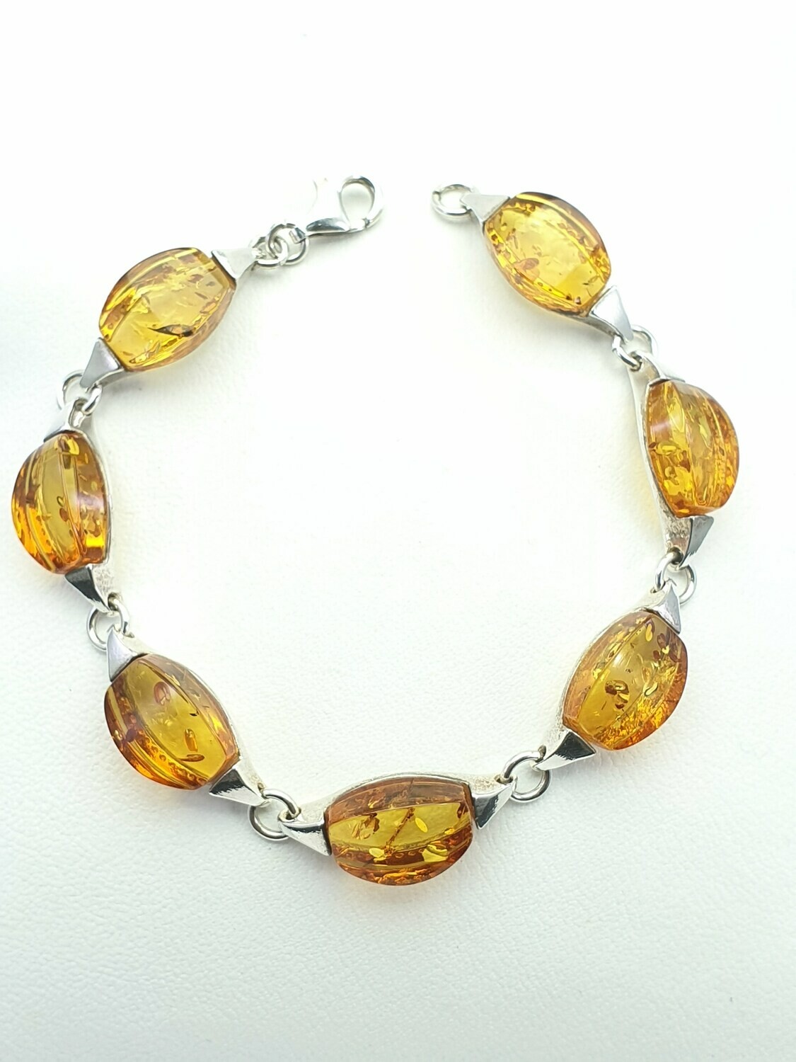 Amber and Silver Bracelet