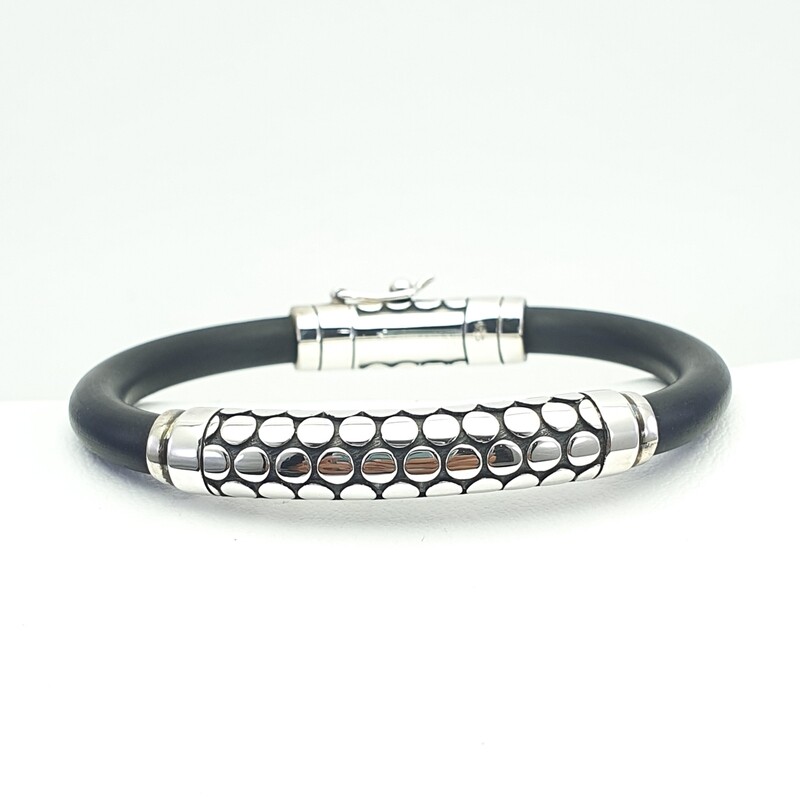 Silver and Neoprene Bracelet