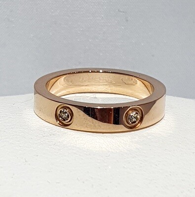 Stainless steel ring with Zircons