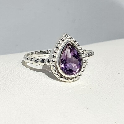 Faceted Amethyst ring