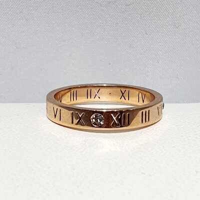 Stainless steel Roman Numeral ring