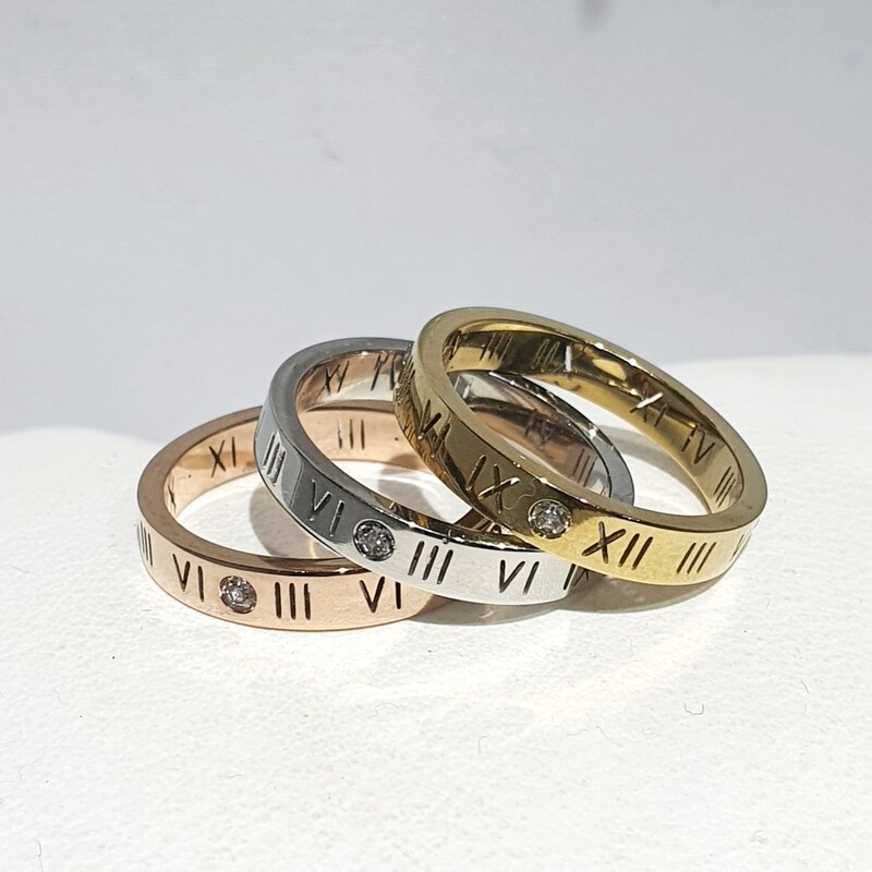 Roman Numeral design rings