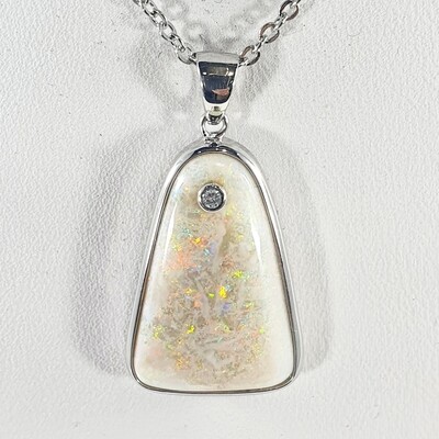 Opal and Diamond pendant