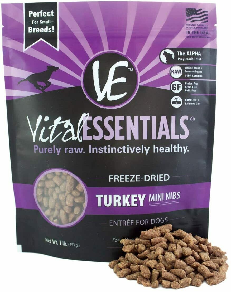 Vital Essentials Dog Freeze-Dried Turkey Mini Nibs