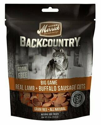 Merrick Backcountry Big Game Real Lamb + Buffalo Sausage Cuts
