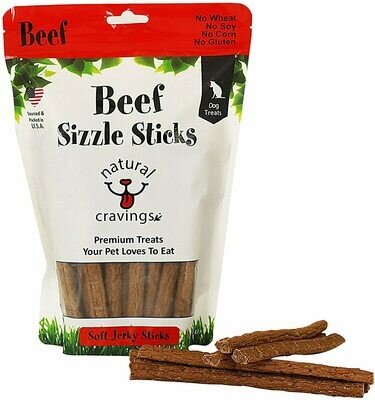 Natural Cravings Beef Sizzle Sticks Dog Treats, 12-oz Bag