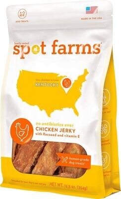 Spot Farms Chicken Jerky with Flaxseed & Vitamin E Human-Grade Jerky Dog Treats, 12-oz bag
