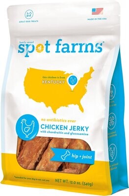 Spot Farms Chicken Jerky Hip &amp; Joint Formula Human-Grade Jerky Dog Treats, 12-oz bag