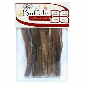 Canine Caviar Buffalo Treats - Buffalo Stix, Bully Sticks 6in 7 pieces