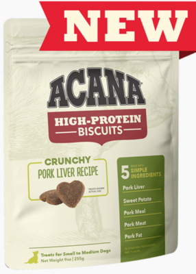 Acana Dog Pork Liver Small Treat Crunchy Biscuits 9 oz