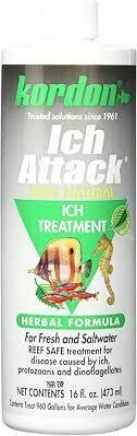 Ich Attack-Ich KORDON  100% Natural and Herbal Formula Treatment for Aquarium, 16-Ounce