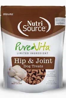 Nutrisource Pure Vita Hip &amp; Joint Dog Treats 6 oz