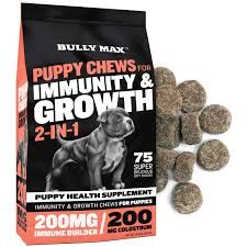 Bully Max Puppy Chews for Immunity &amp; Growth 2-in-1 75 ct