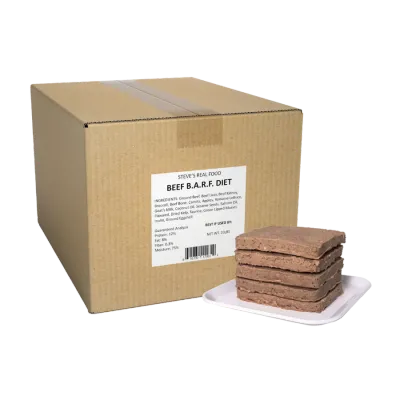 Steve's Real Food Dog Frozen Prey Beef Patties Bulk 20 lb