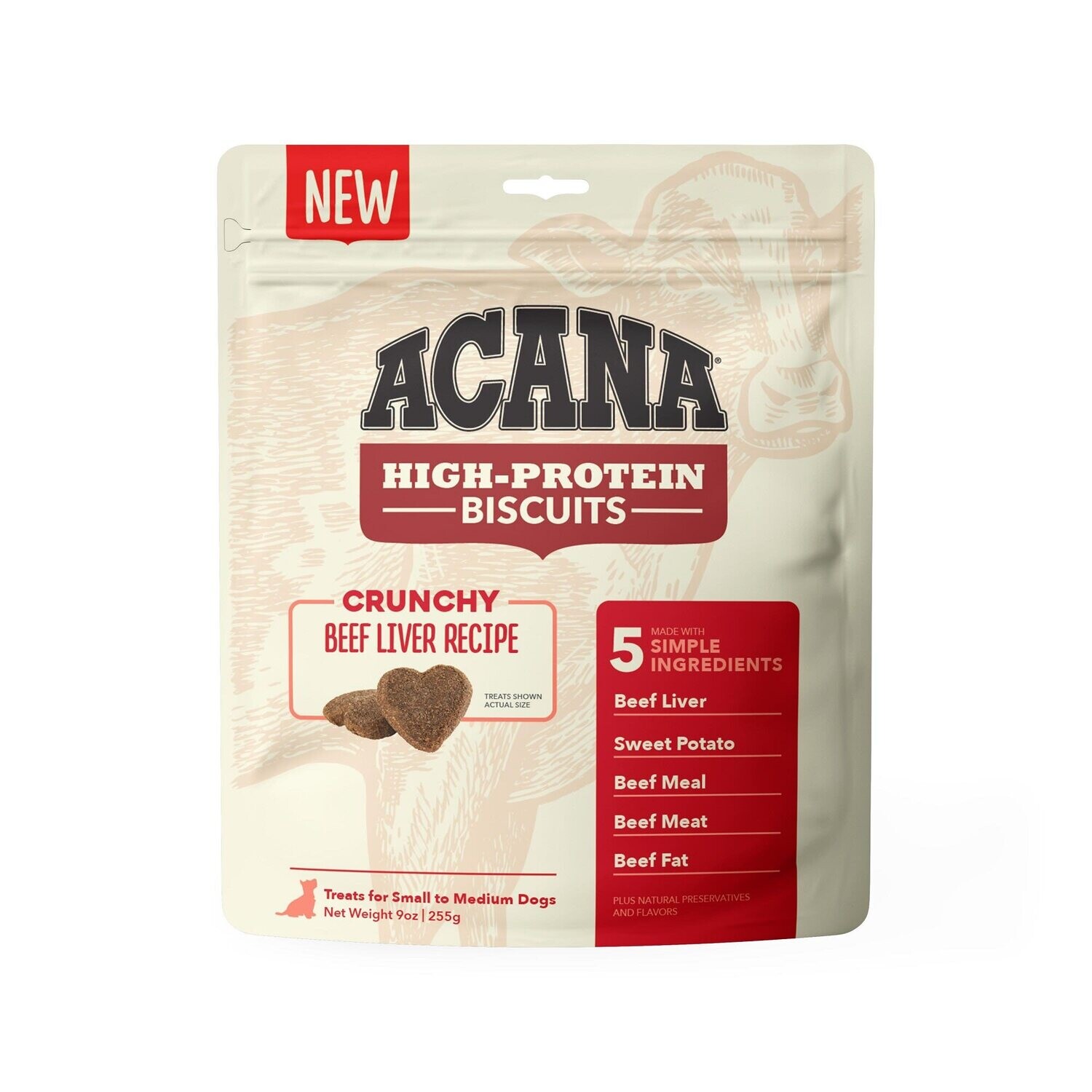 Acana Beef Liver Small Treat 9oz Crunchy Biscuits