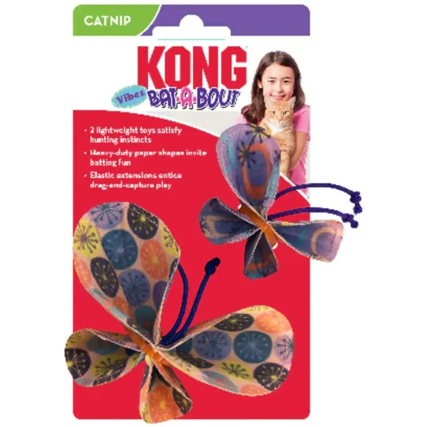 Kong Bat-A-Bout Vibez Butterfly Cat Toy 2 pack