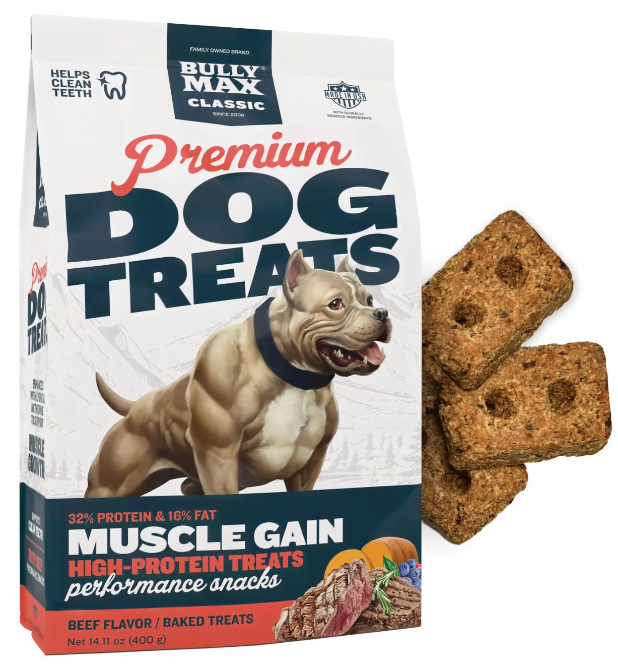 Bully Max Classic Premium High-Protein Beef Dog Treats 14.11oz