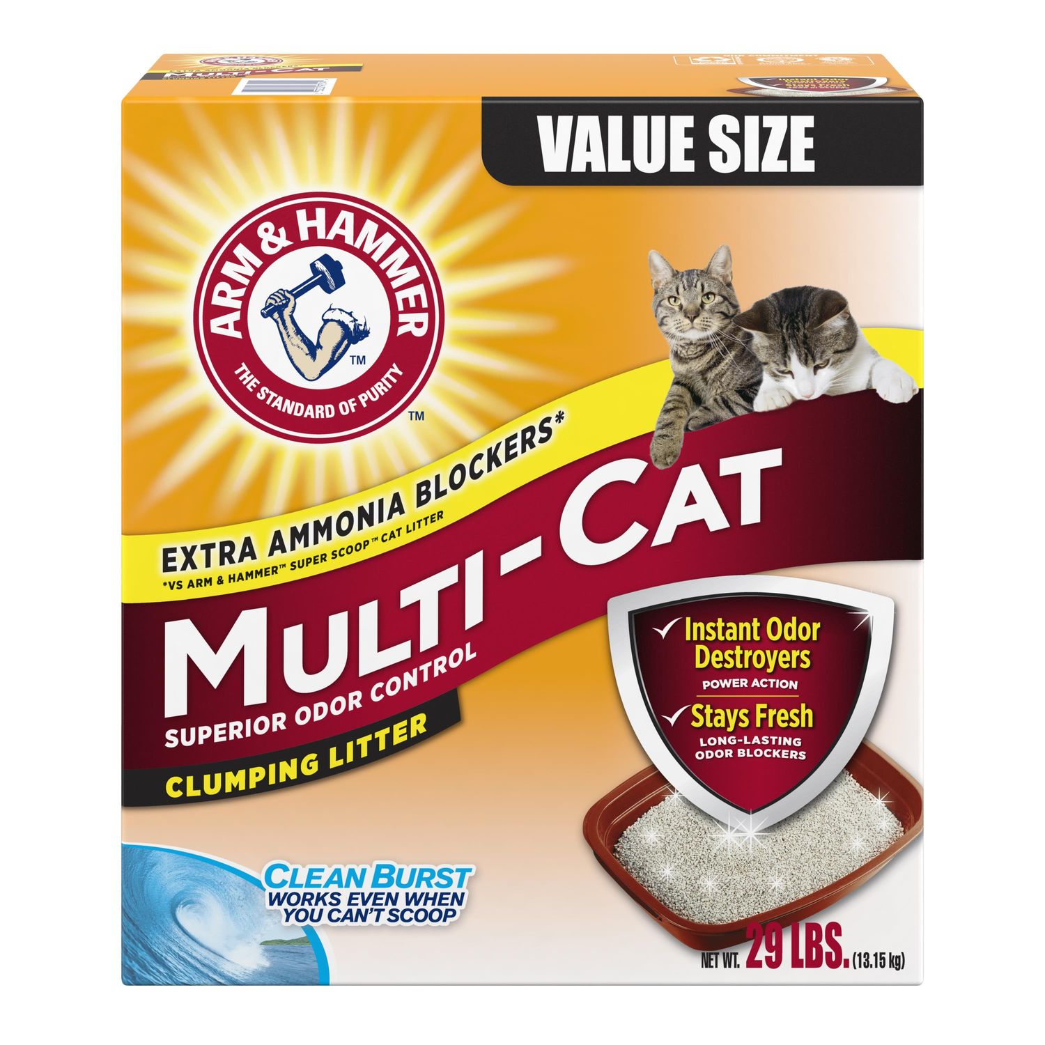 Arm &amp; Hammer Multi Cat Clumping Cat Litter 29lbs