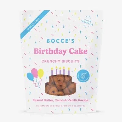 Bocce's Bakery Birthday Cake Biscuit Dog Treats 5oz