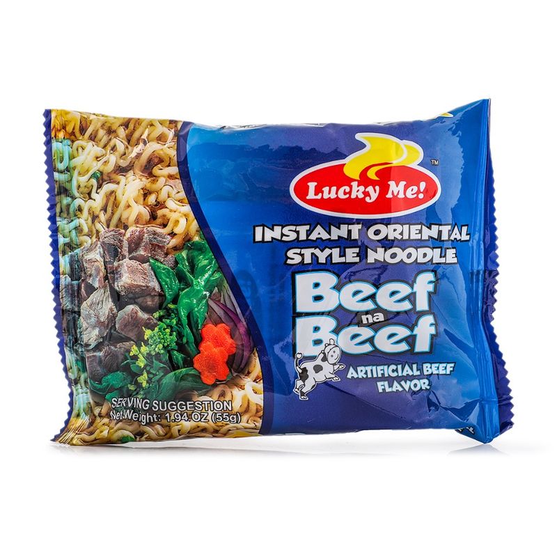 Lucky Me Oriental Style Noodles Beef (Single) 55g | PinoyNZTrading