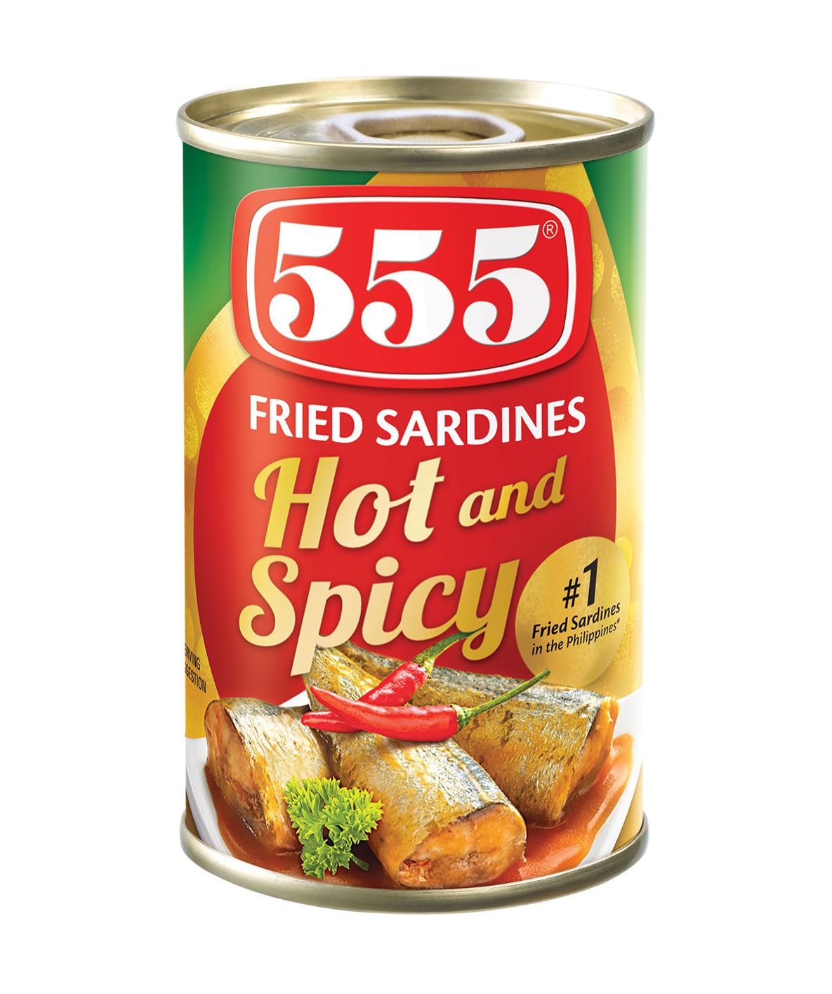 555 Fried Sardines Hot &amp; Spicy 155g | PinoyNZTrading