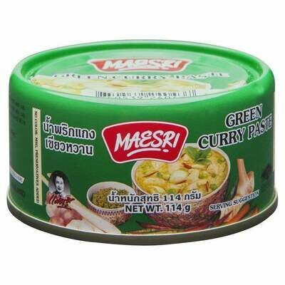 Green Curry Paste MAESRI (น้ำพริกแกงเขียวหวาน ตราแม่ศรี) 114 g.