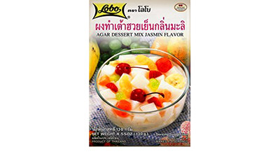 Agar Dessert Mix Jasmine Flavour LOBO (ผงทำเต้าฮวยเย็นกลิ่นมะลิ ตราโลโบ)130g