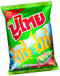 Crispy Snack Seaweed Flavour PU THAI (ขนมทอดกรอบ รสโนริสาหร่าย ตราปูไทย) 60g