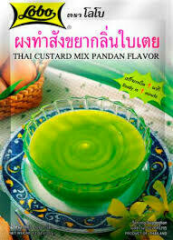 Thai Custard Mix Pandan Flavour LOBO (ผงทำสังขยา กลิ่นใบเตย ตราโลโบ) 120g