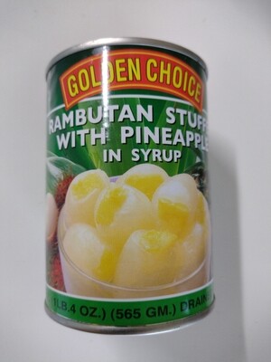 Rambutan Stuffed with Pineapple in Syrup GOLDEN CHOICE ( เงาะ สอดใส้สับปะรด ในน้ำเชื่อม ตราโกลเด้นชอยส์) 565g