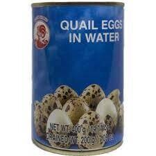 Quail Egg in Water COCK BRAND (ไข่นกกระทาต้มสุก ตราไก่) 400g.
