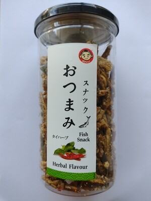 Crispy Fish Snack Herbal Flavour HOSHI (ปลากรอบ รสสมุนไพร พร้อมรับประทาน ตราโฮชิ) 150g.