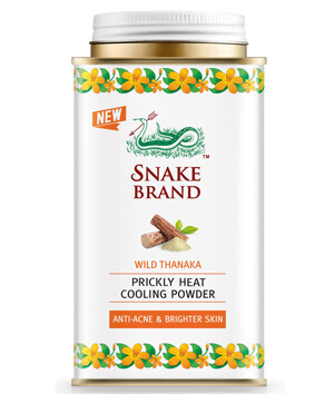 Snake Brand Prickly Heat Powder Wild Thanaka (แป้งเย็นตรางู สูตรไวลด์ ทานาคา ตรางู) 140g